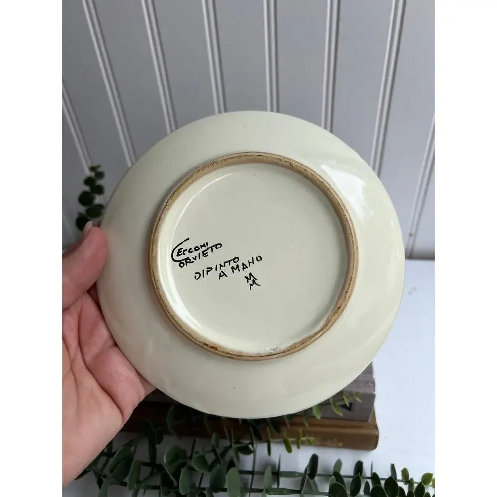 Vintage Cecconi Orvieto Italian Tea Cup Saucer star Hand-Painted Ceramic Pottery